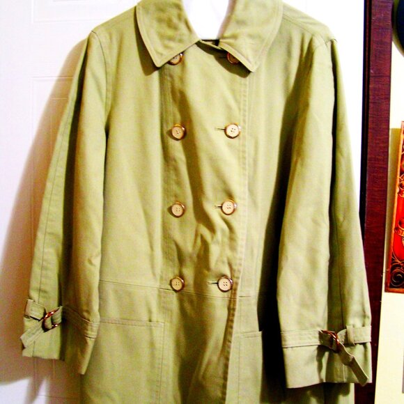 60'S CELERY TRENCH COAT M/L - Picture 1 of 2